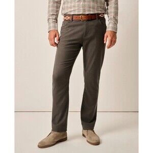 $168 johnnie-O London Brushed Twill Wool Flannel Pant Gray Size 40W x 30L